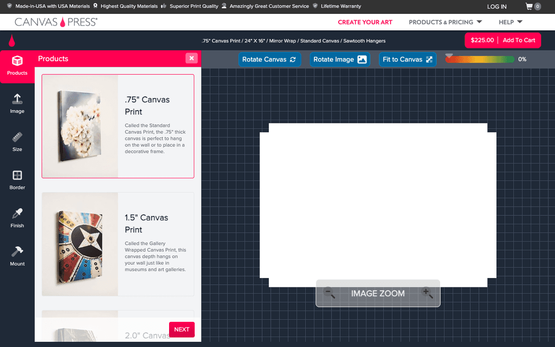 CanvasPress — custom design tool